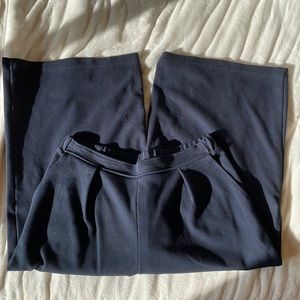 Wide leg capri trousers with elastic waistband